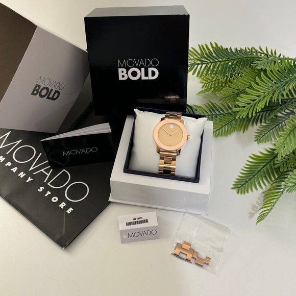MOVADO BOLD Rose Gold-Tone Stainless Steel Ladies Watch - Picture 2 of 14